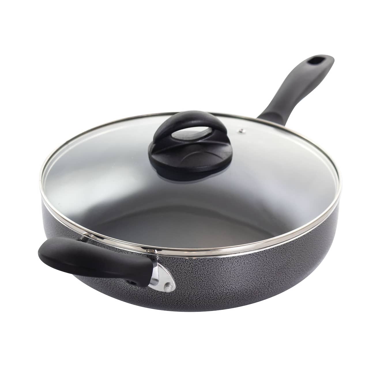 Oster Clairborne 10.25" Charcoal Gray Aluminum Sauté Pan with Lid